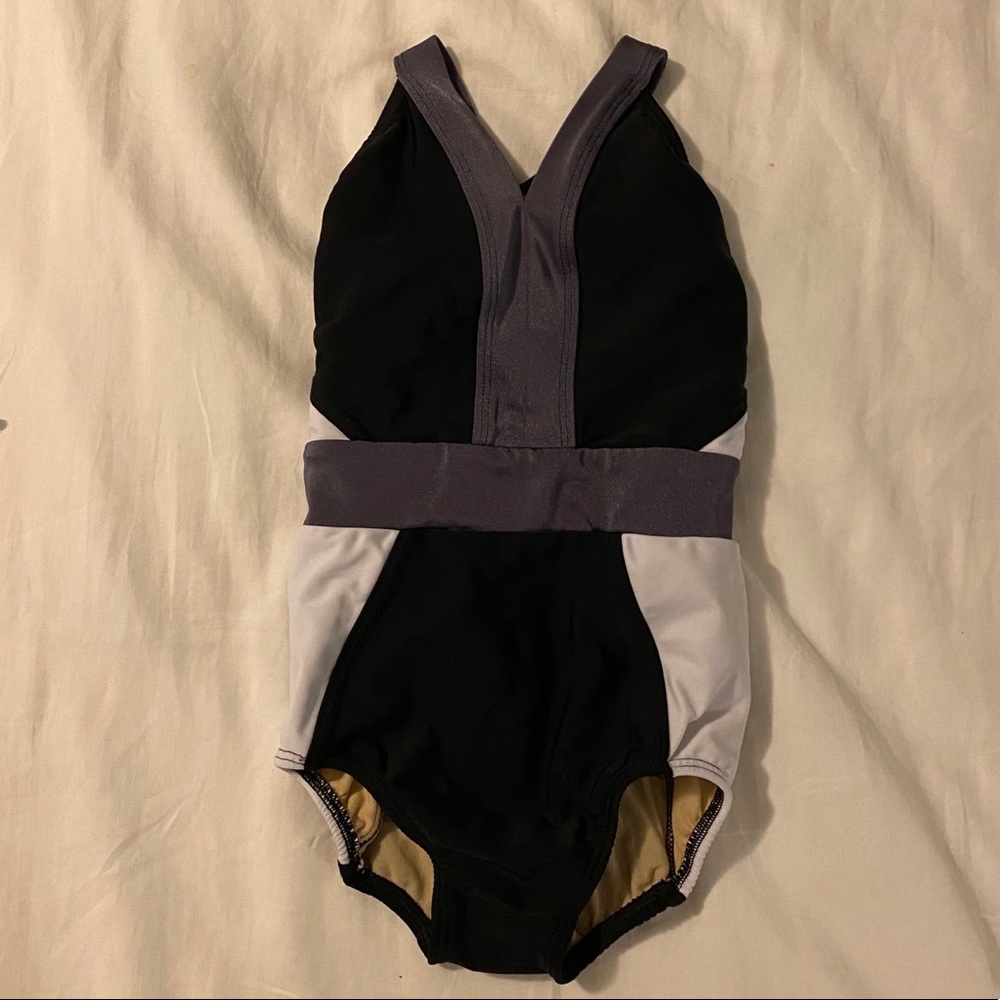 Black & Silver dance bodysuit